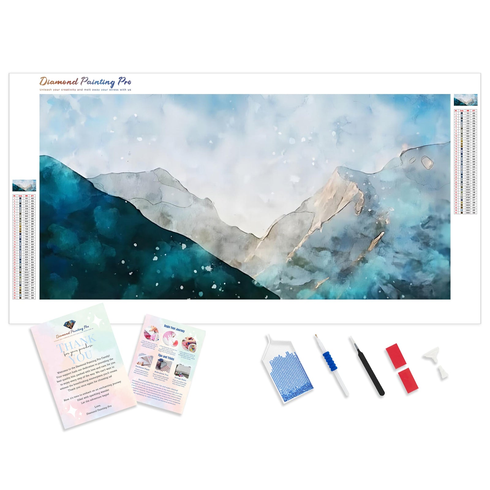 Montain Peaks | Diamond Painting Kit - Full Drill - Square or Round Diamonds with AB Drills Option