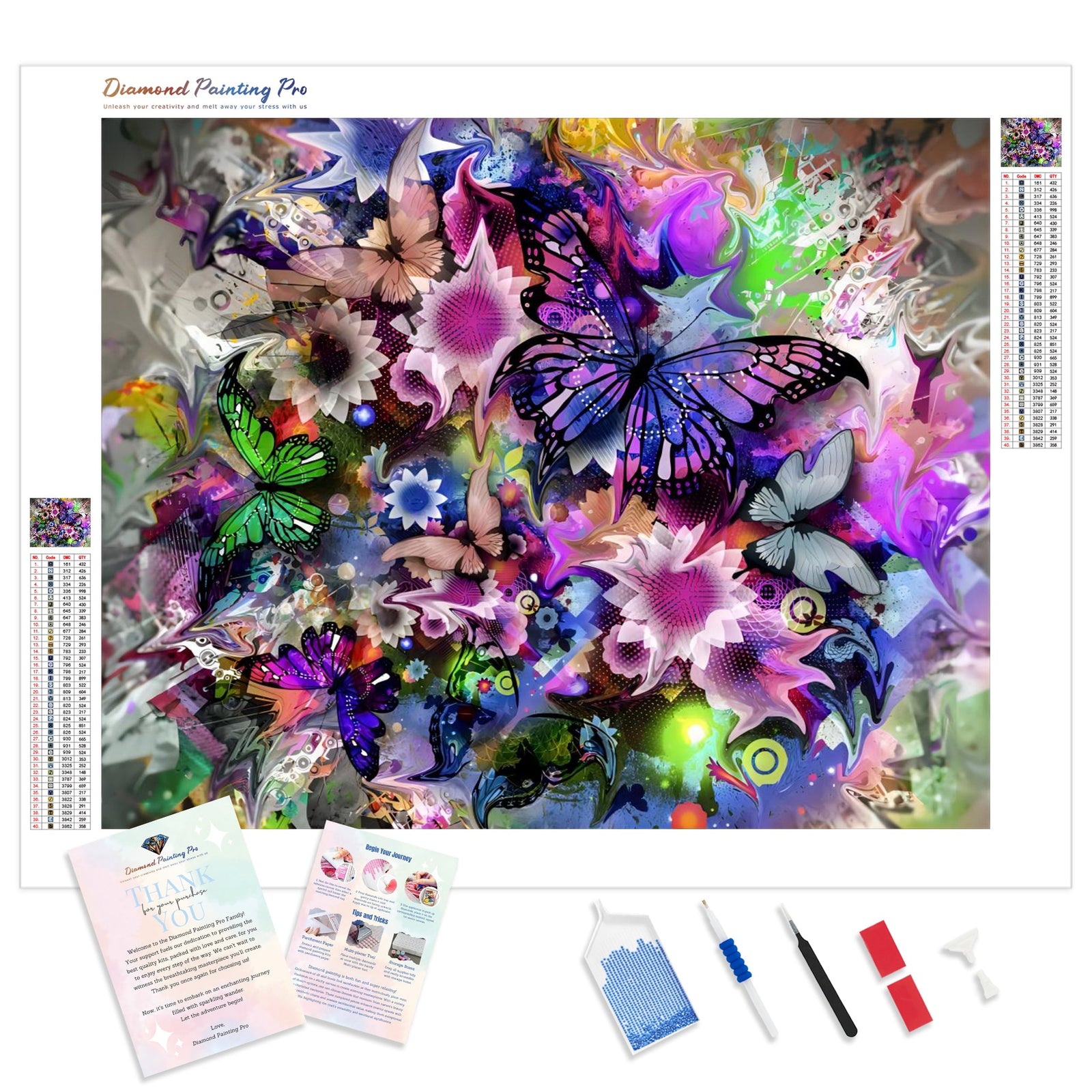 Butterfly Explosion | Diamond Painting Kit - Full Drill - Square or Round Diamonds with AB Drills Option