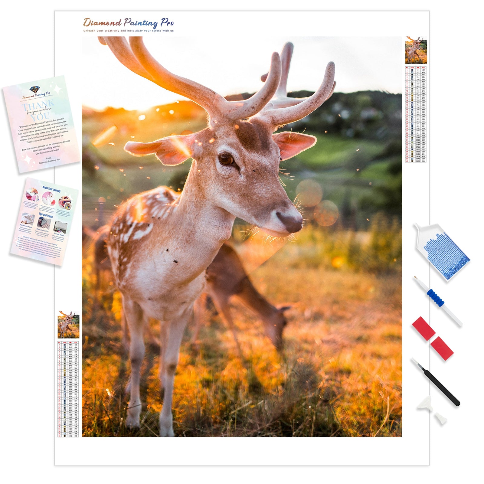 Cute Deer | Diamond Painting Kit - Full Drill - Square or Round Diamonds with AB Drills Option