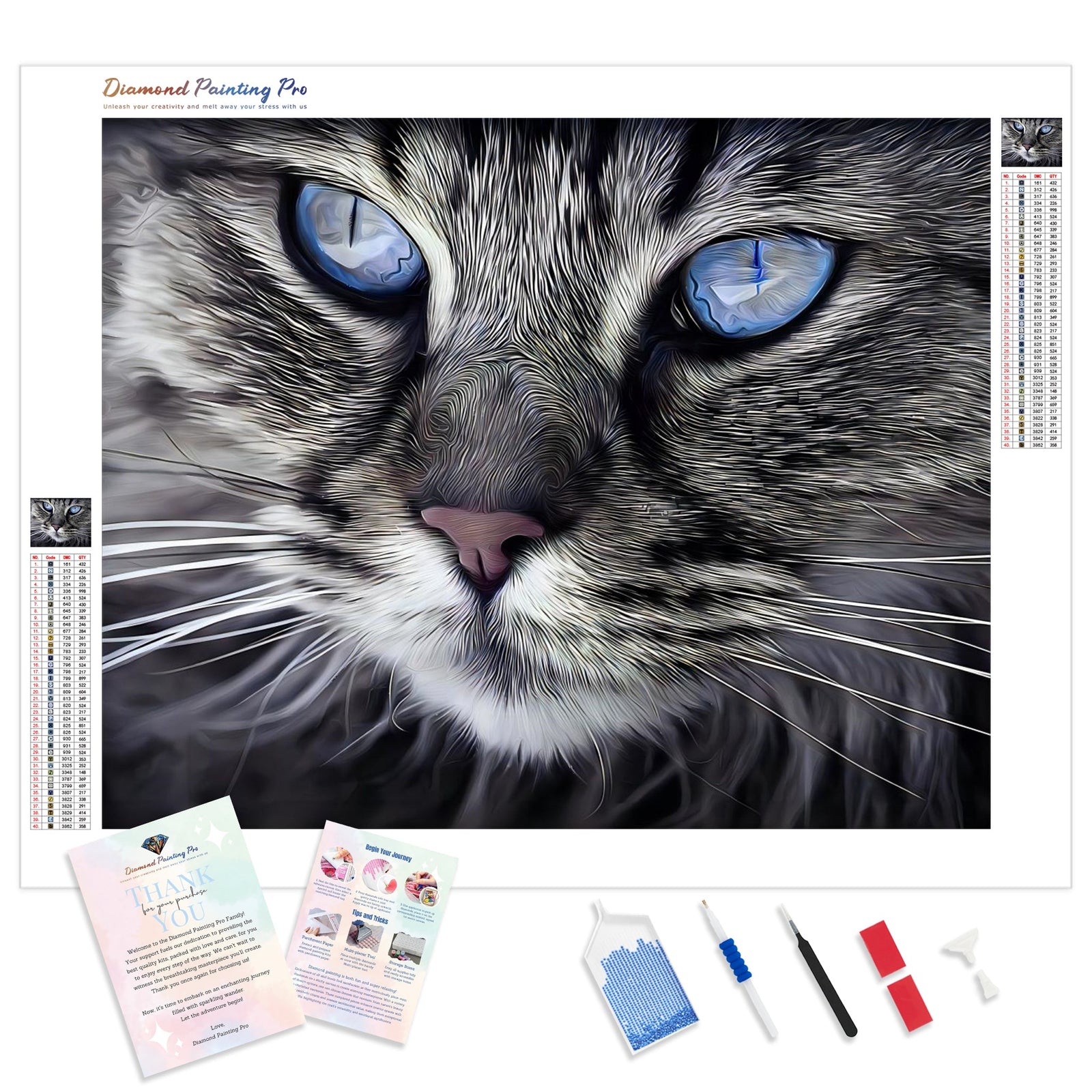 Cat's Eyes | Diamond Painting Kit - Full Drill - Square or Round Diamonds with AB Drills Option