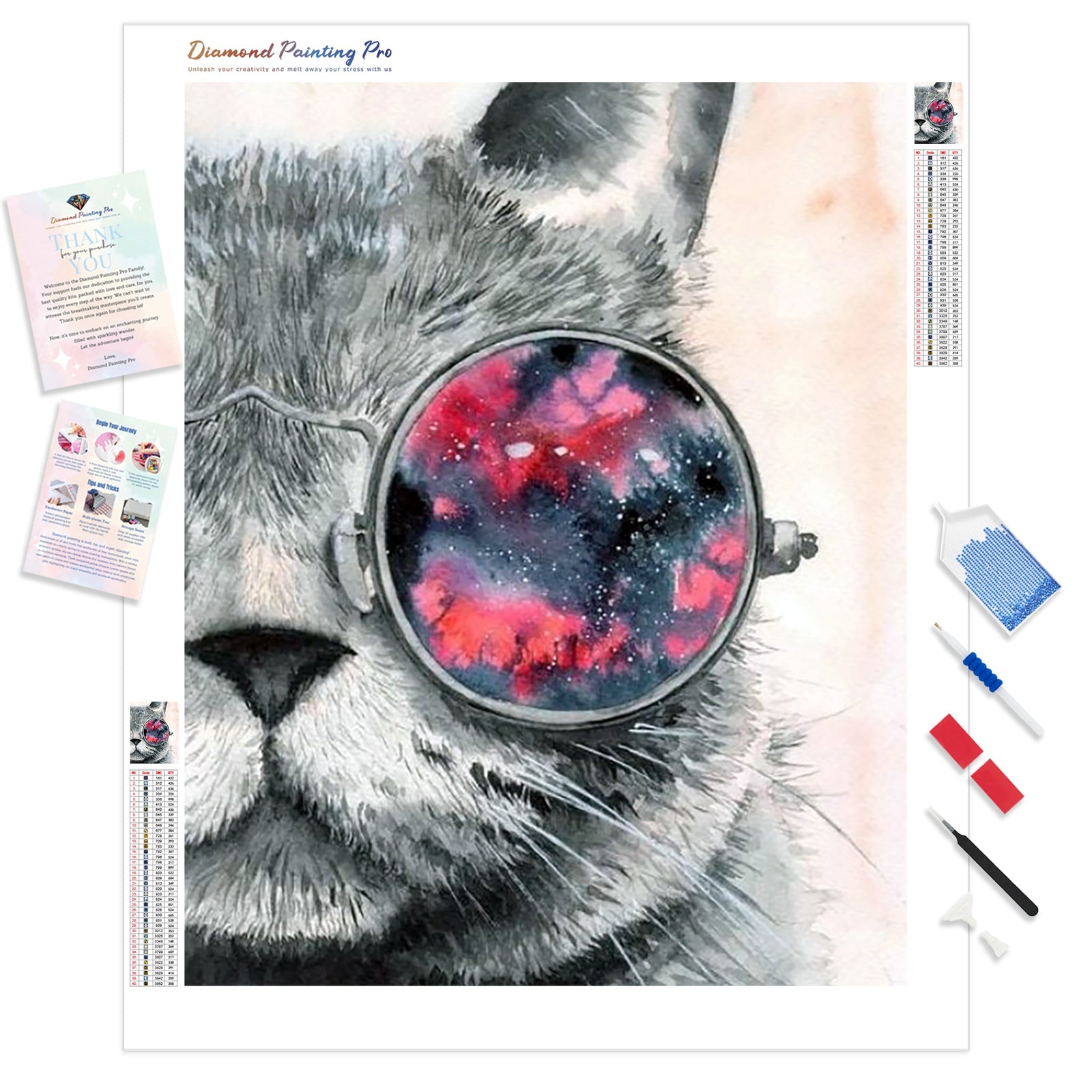 Cool Cat | Diamond Painting Kit - Full Drill - Square or Round Diamonds with AB Drills Option