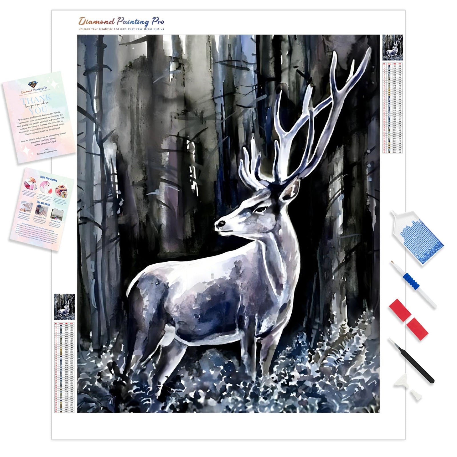 Gray Buck | Diamond Painting Kit - Full Drill - Square or Round Diamonds with AB Drills Option