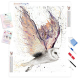Heart Winged Owl | Diamond Painting Kit - Full Drill - Square or Round Diamonds with AB Drills Option