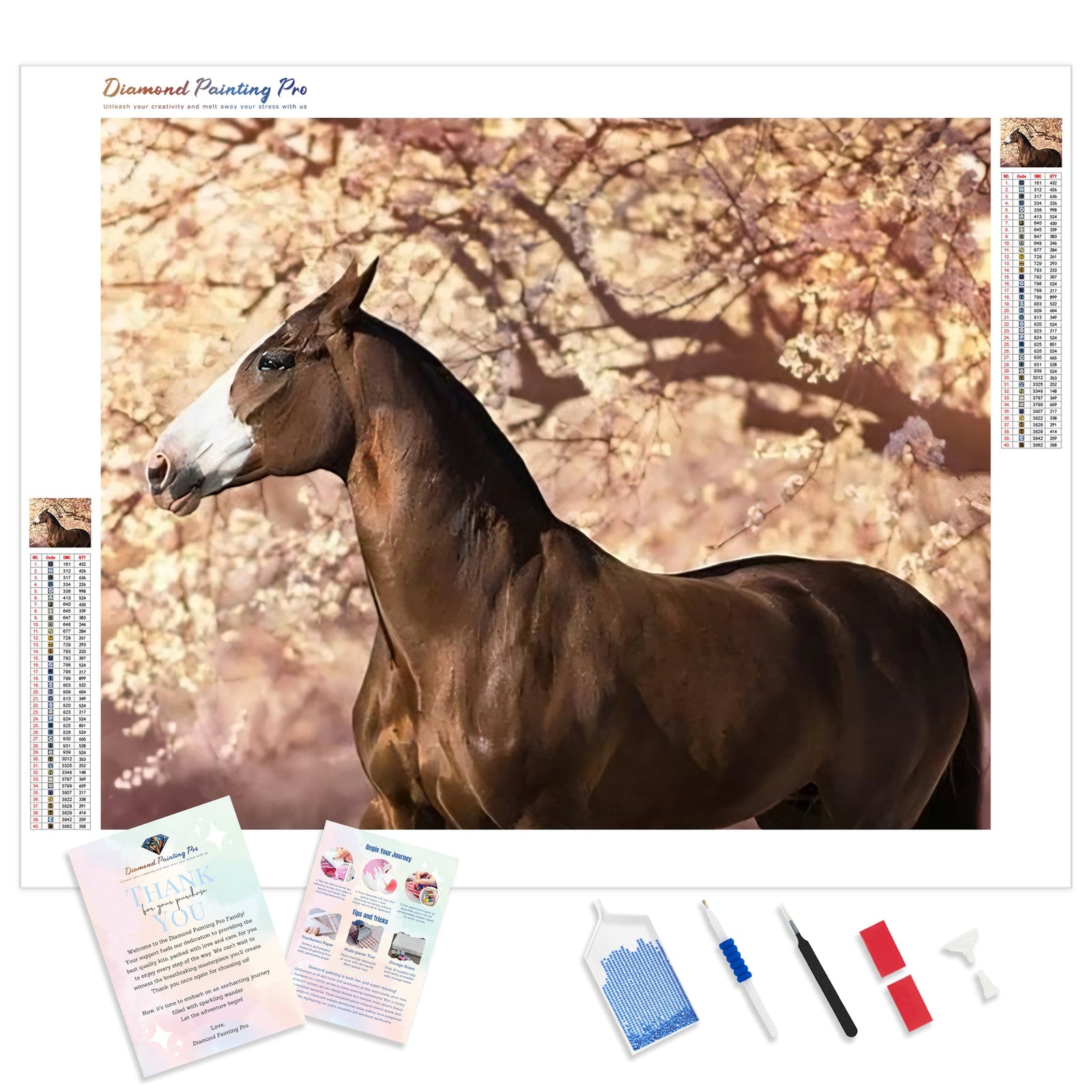 Prairie Brown Horse | Diamond Painting Kit - Full Drill - Square or Round Diamonds with AB Drills Option