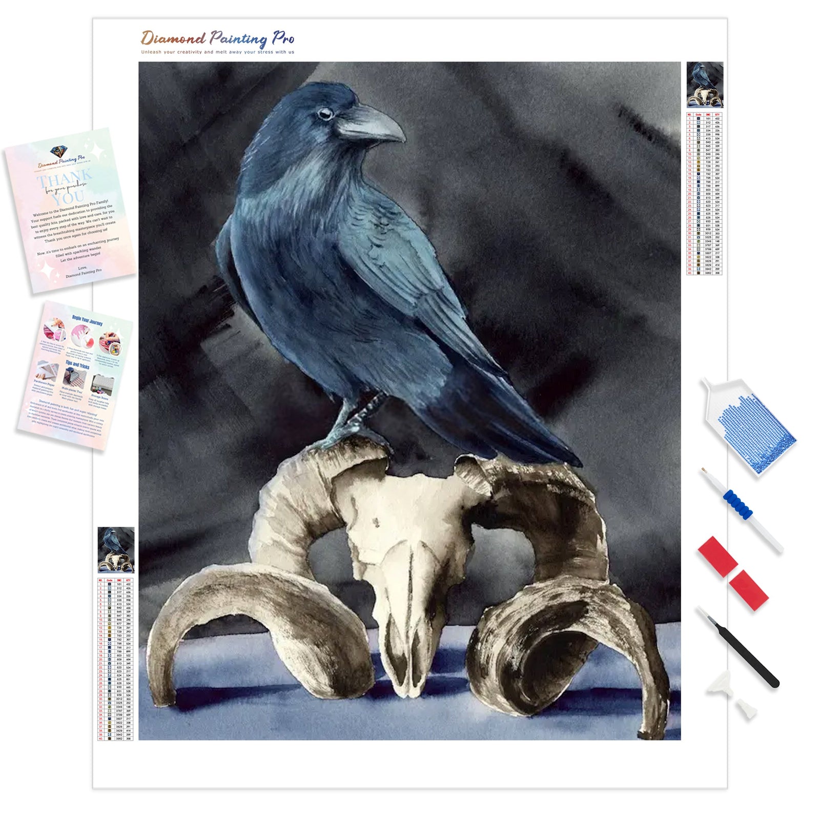 Raven | Diamond Painting Kit - Full Drill - Square or Round Diamonds with AB Drills Option