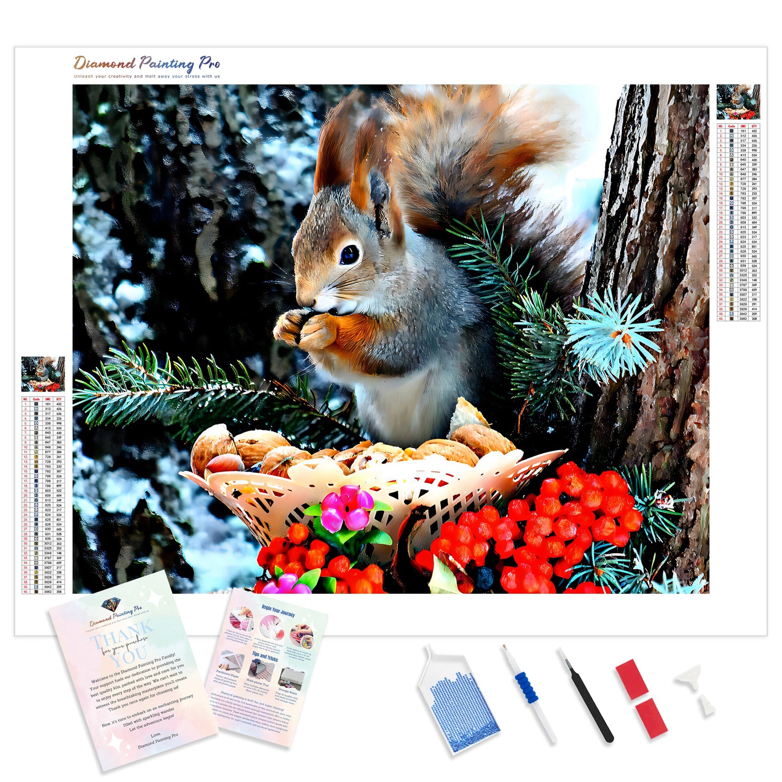 Squirrel | Diamond Painting Kit - Full Drill - Square or Round Diamonds with AB Drills Option