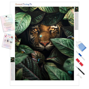 Tiger in Leaves | Diamond Painting