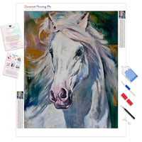White Horse Portrait | Diamond Painting