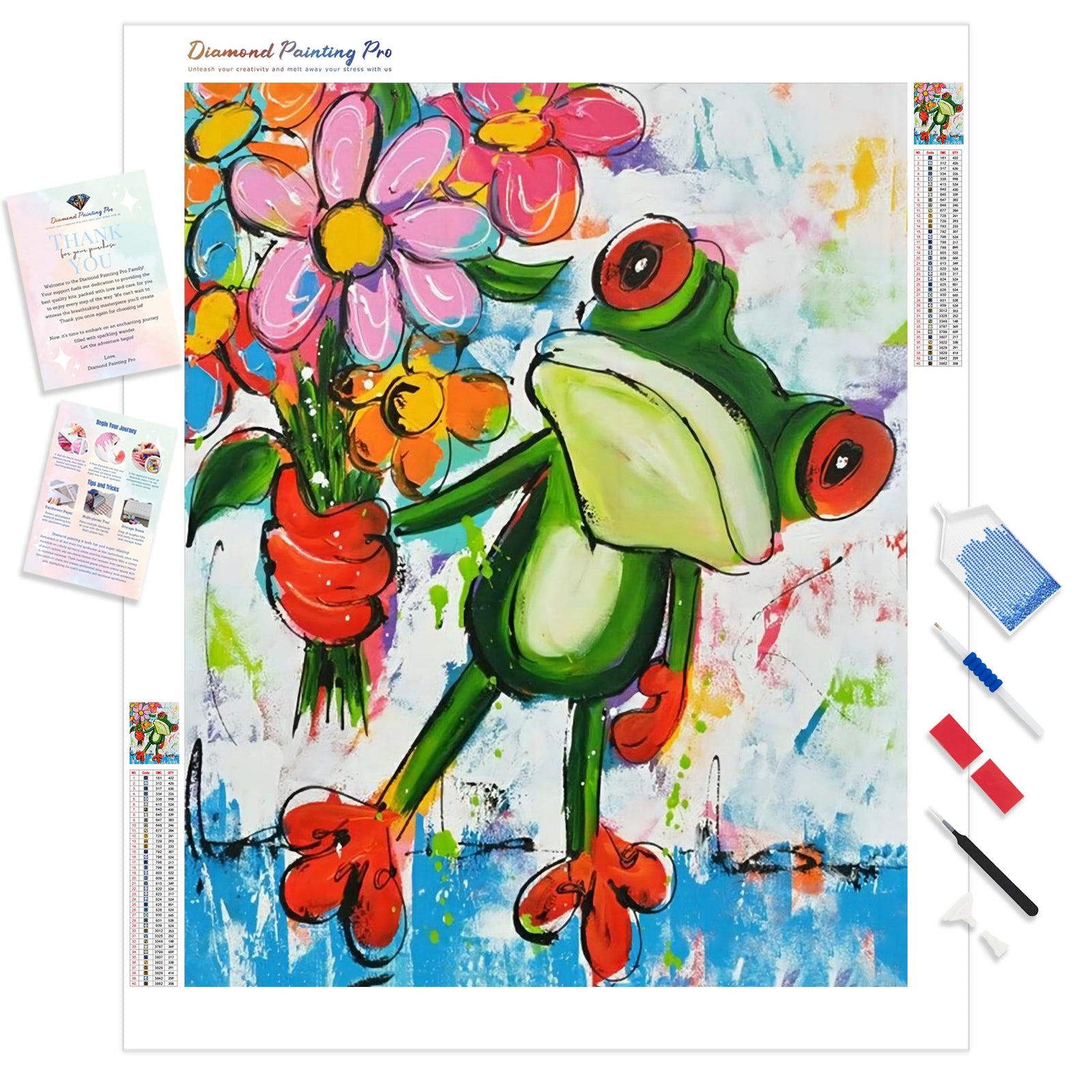 Big Eyed Frog | Diamond Painting Kit - Full Drill - Square or Round Diamonds with AB Drills Option