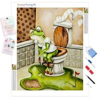 Frog Toilet Golf | Diamond Painting