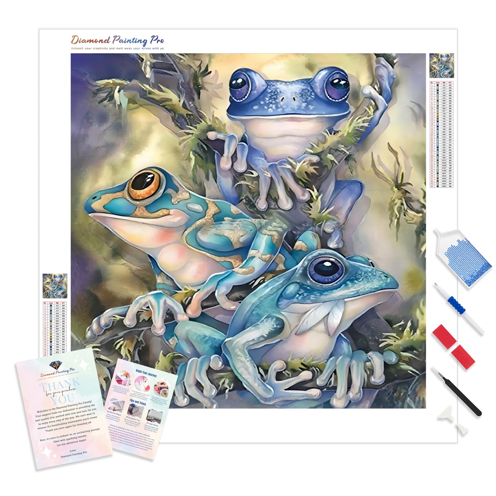 Tricolor Frog | Diamond Painting Kit - Full Drill - Square or Round Diamonds with AB Drills Option