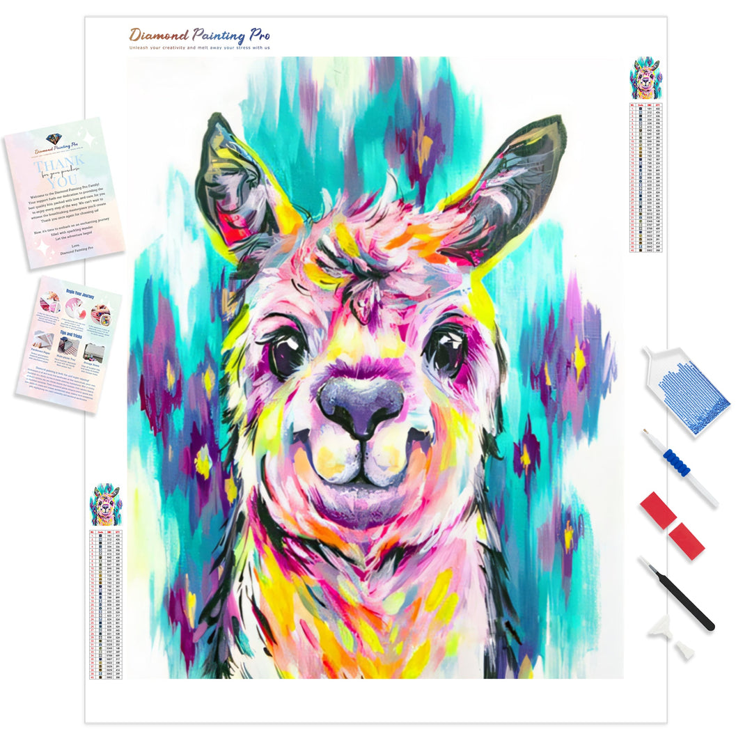 Coloful Alpaca | Diamond Painting