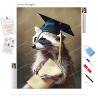 Classy Raccoon Graduate | Diamond Painting
