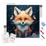 Snowy Fox's Secret | Diamond Painting Kit - Full Drill - Square or Round Diamonds with AB Drills Option