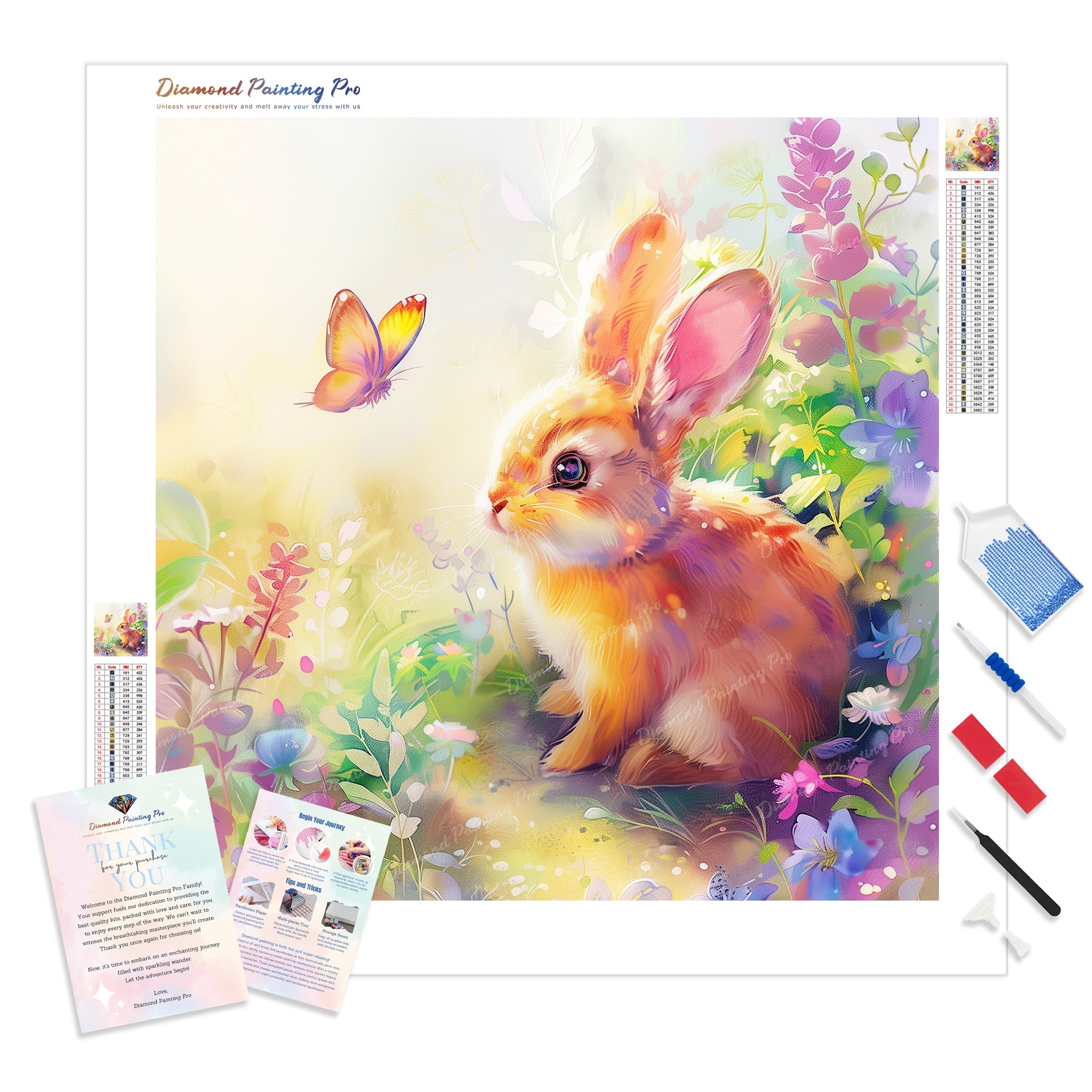 Bunny and Butterfly | Diamond Painting Kits | Full Drill ...