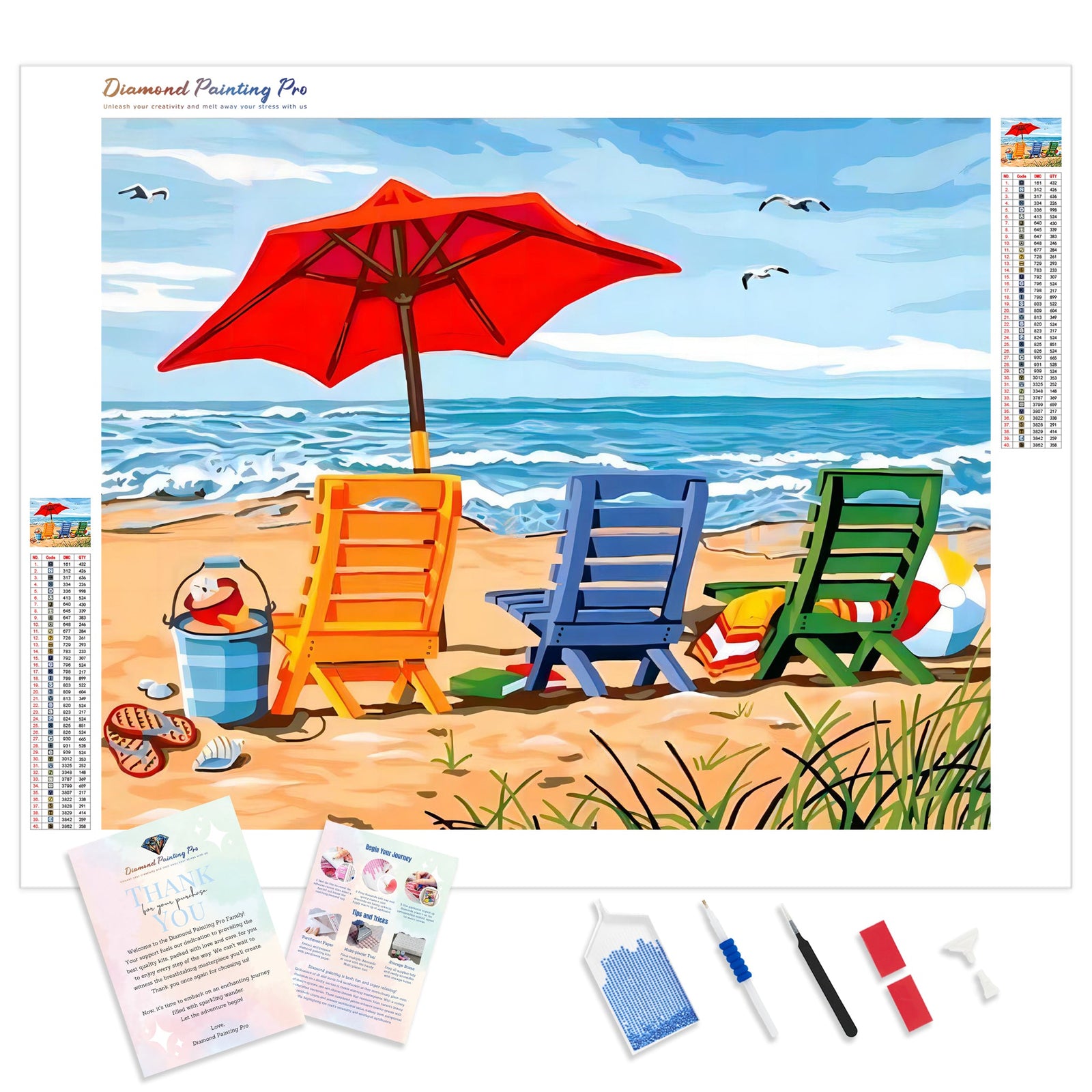 Vacations at the Beach | Diamond Painting Kit - Full Drill - Square or Round Diamonds with AB Drills Option