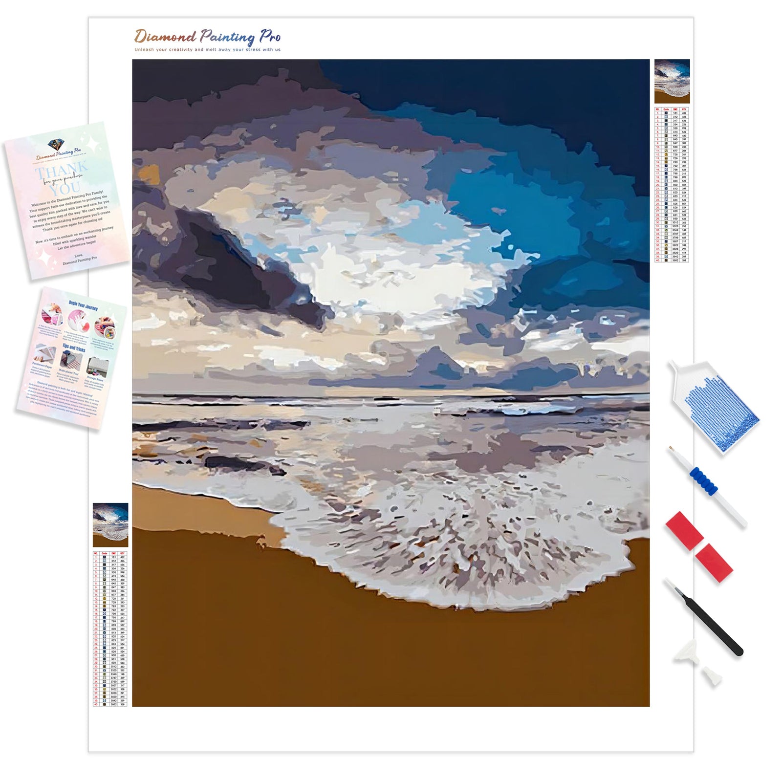 Golden Beach Sand | Diamond Painting Kit - Full Drill - Square or Round Diamonds with AB Drills Option