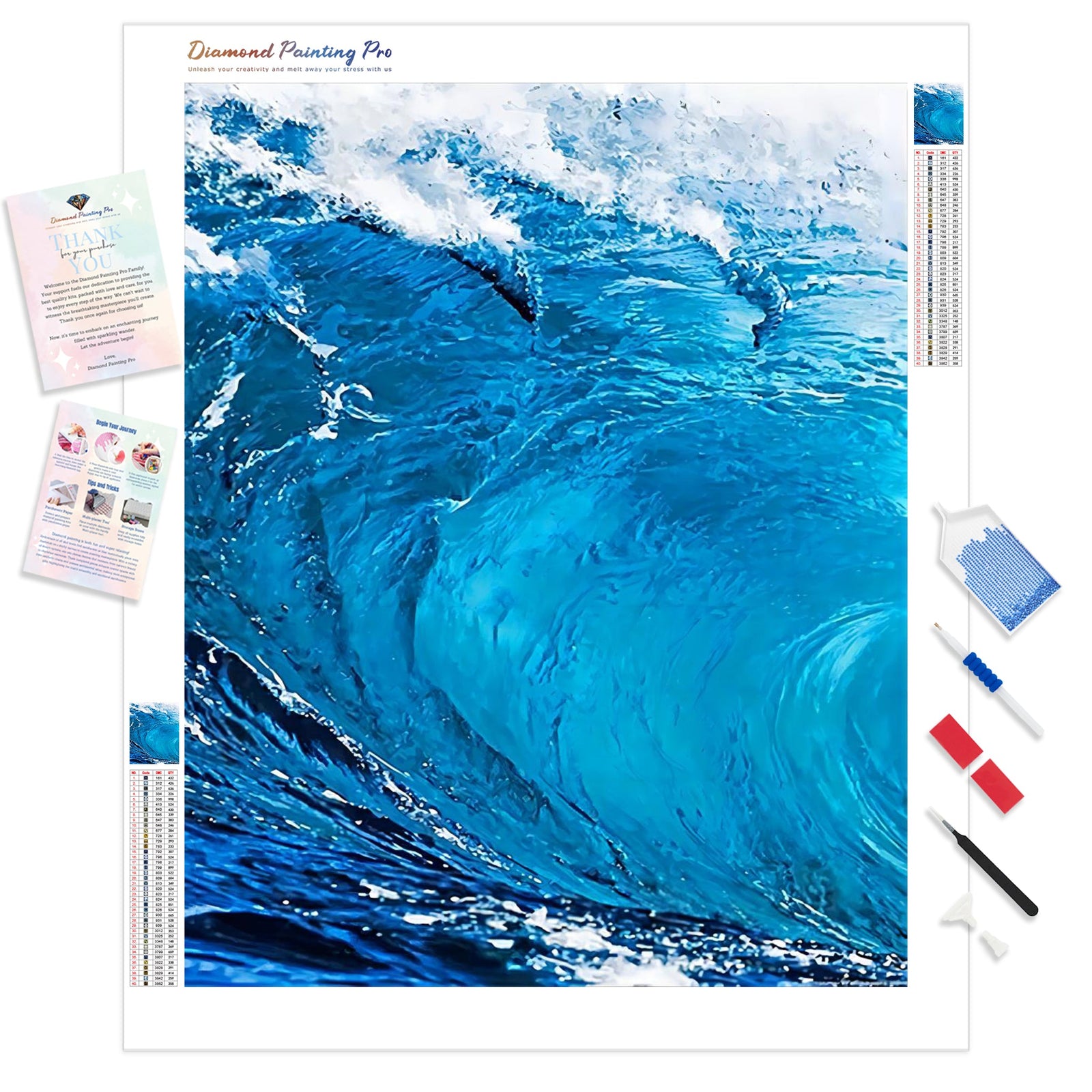 Beach Waves | Diamond Painting Kit - Full Drill - Square or Round Diamonds with AB Drills Option