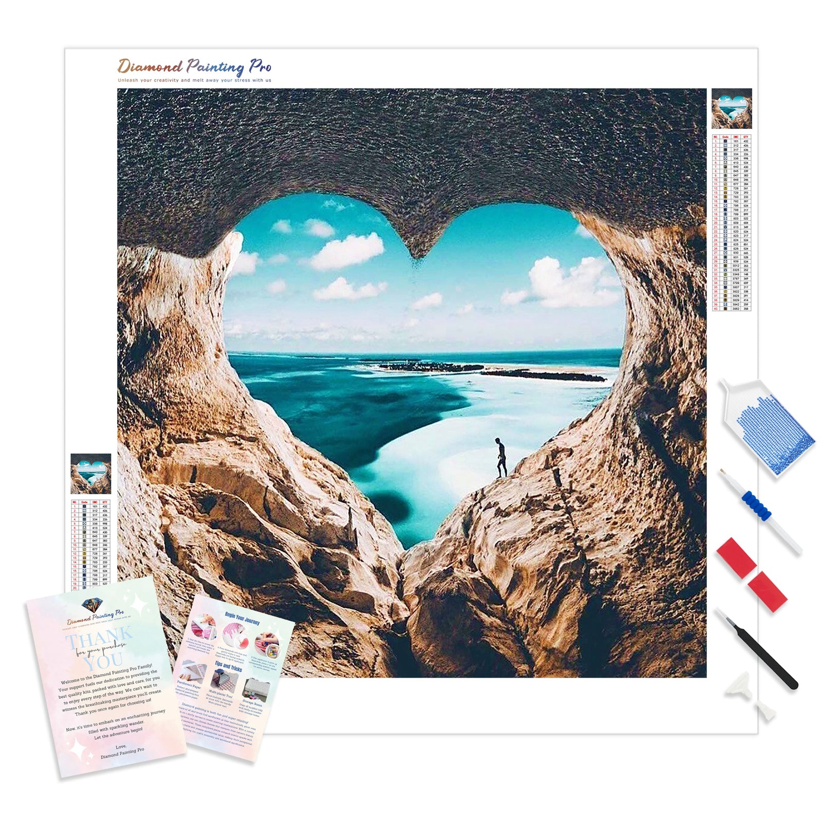 Heart Ocean | Diamond Painting Kit - Full Drill - Square or Round Diamonds with AB Drills Option