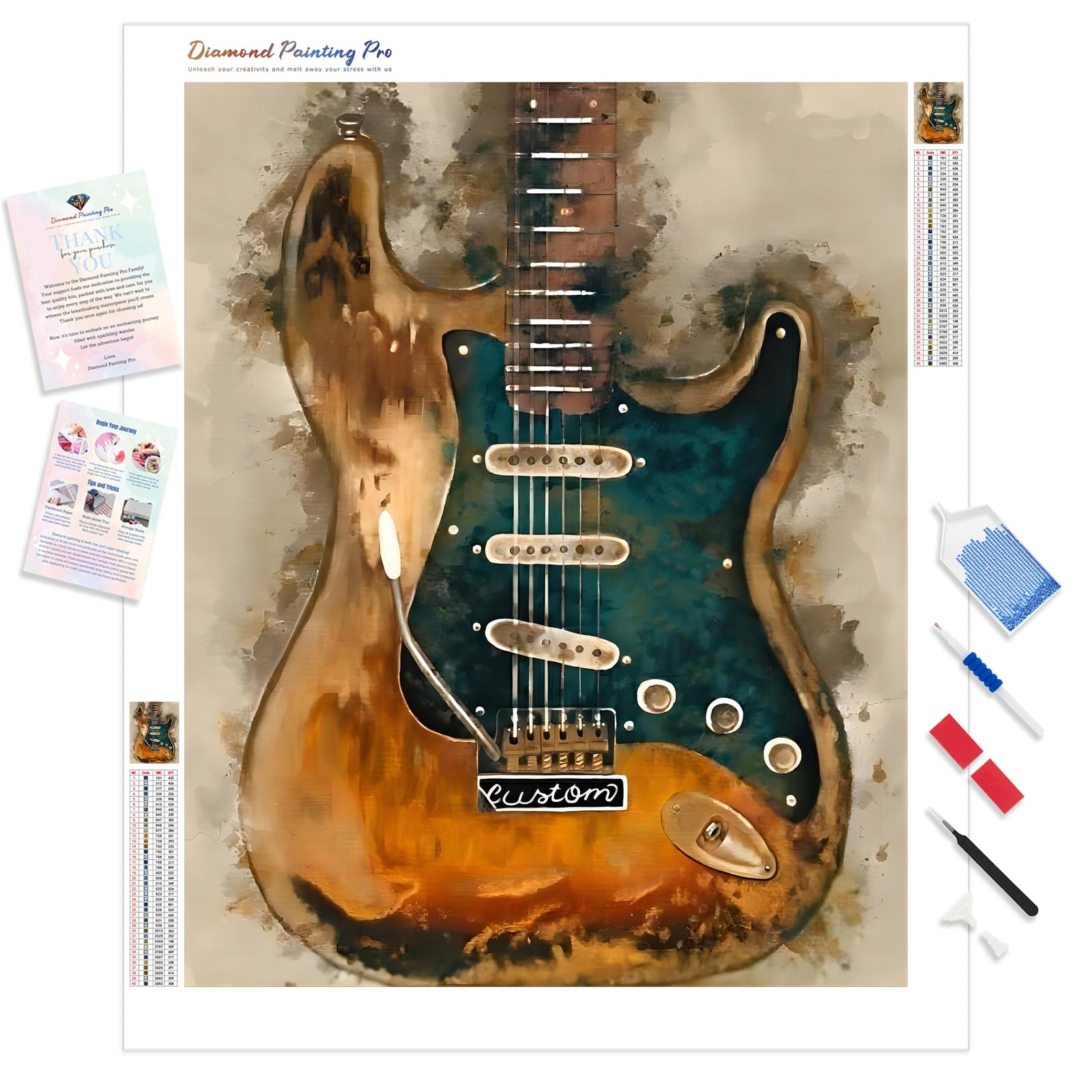 Stevie Ray Vaughan's Guitar | Diamond Painting Kit - Full Drill - Square or Round Diamonds with AB Drills Option