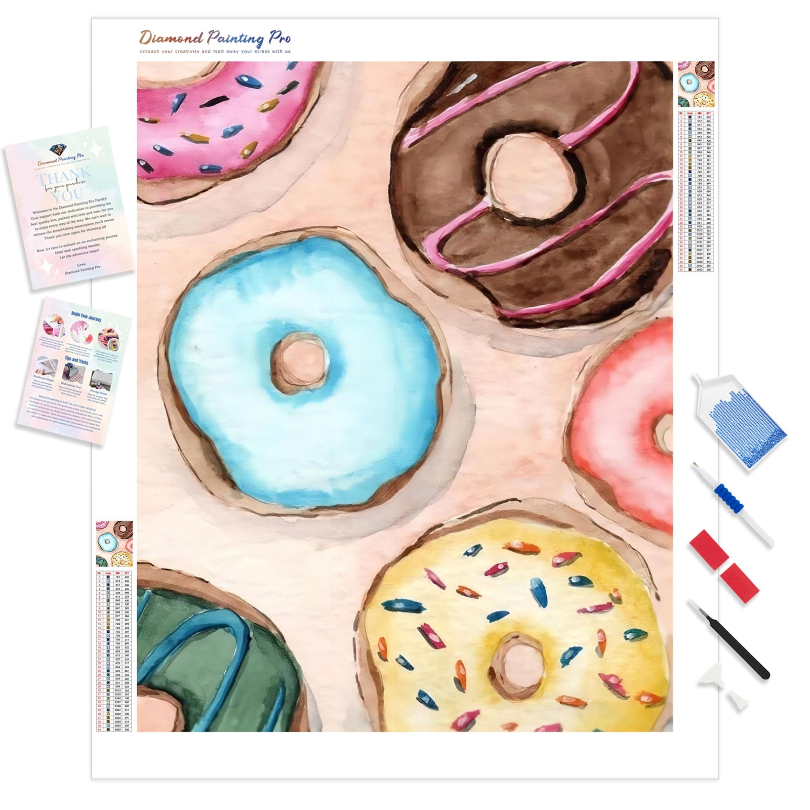 Donuts Heaven | Diamond Painting Kit - Full Drill - Square or Round Diamonds with AB Drills Option