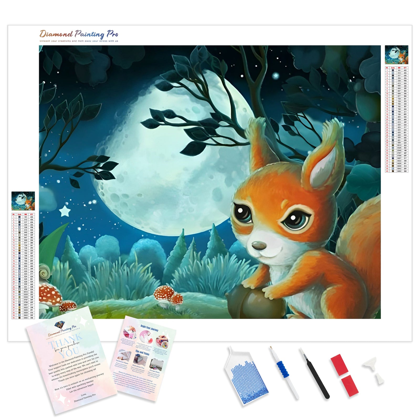 Squirrel Forest | Diamond Painting Kit - Full Drill - Square or Round Diamonds with AB Drills Option