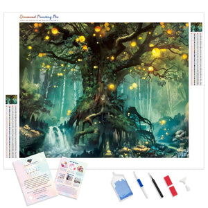 Fantasy Magic Lamp Tree | Diamond Painting