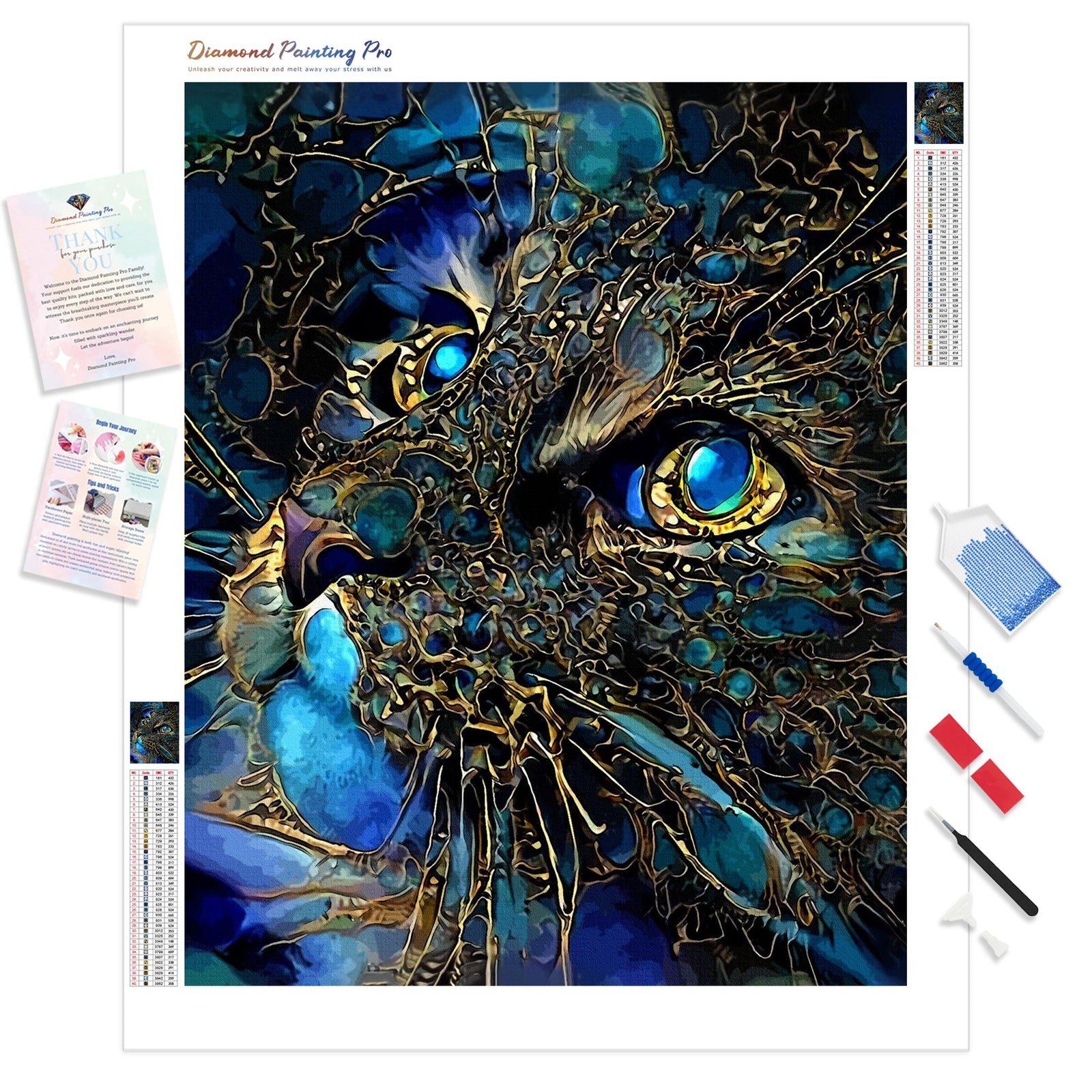 Majestic Cat | Diamond Painting Kit - Full Drill - Square or Round Diamonds with AB Drills Option