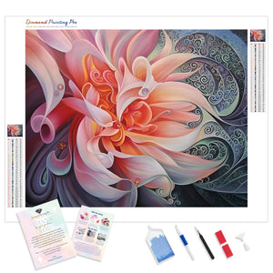 Beautiful Pink Colorful Abstract Flower | Diamond Painting