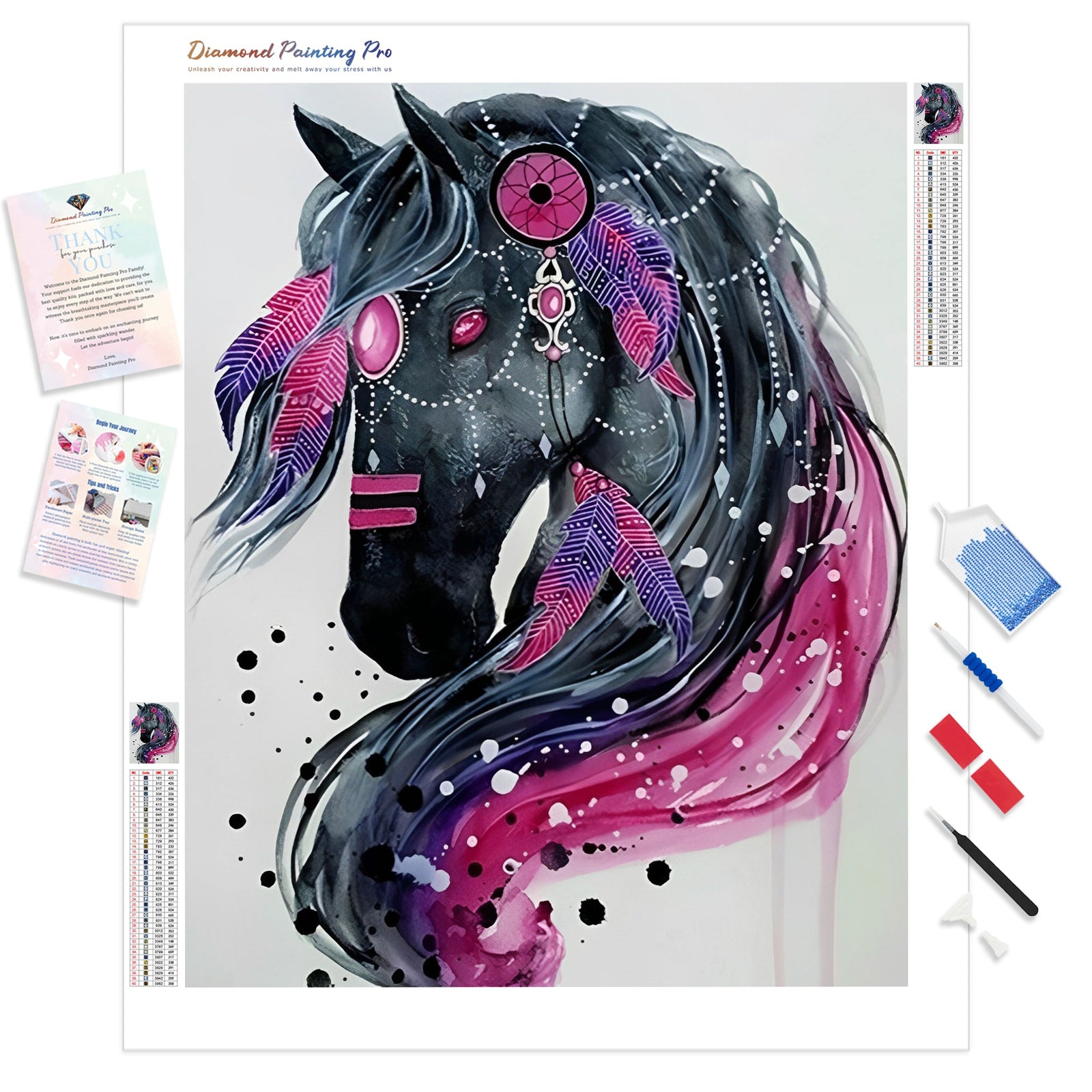 Dream Catcher Horse | Diamond Painting Kit - Full Drill - Square or Round Diamonds with AB Drills Option