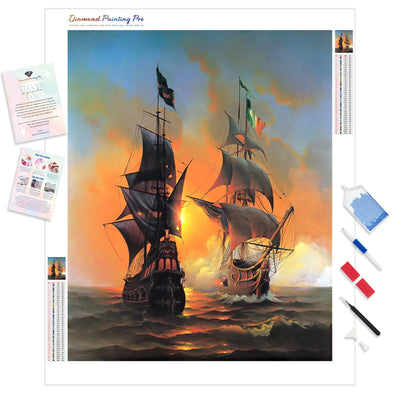 Sailboats Sailing In The Sea | Diamond Painting