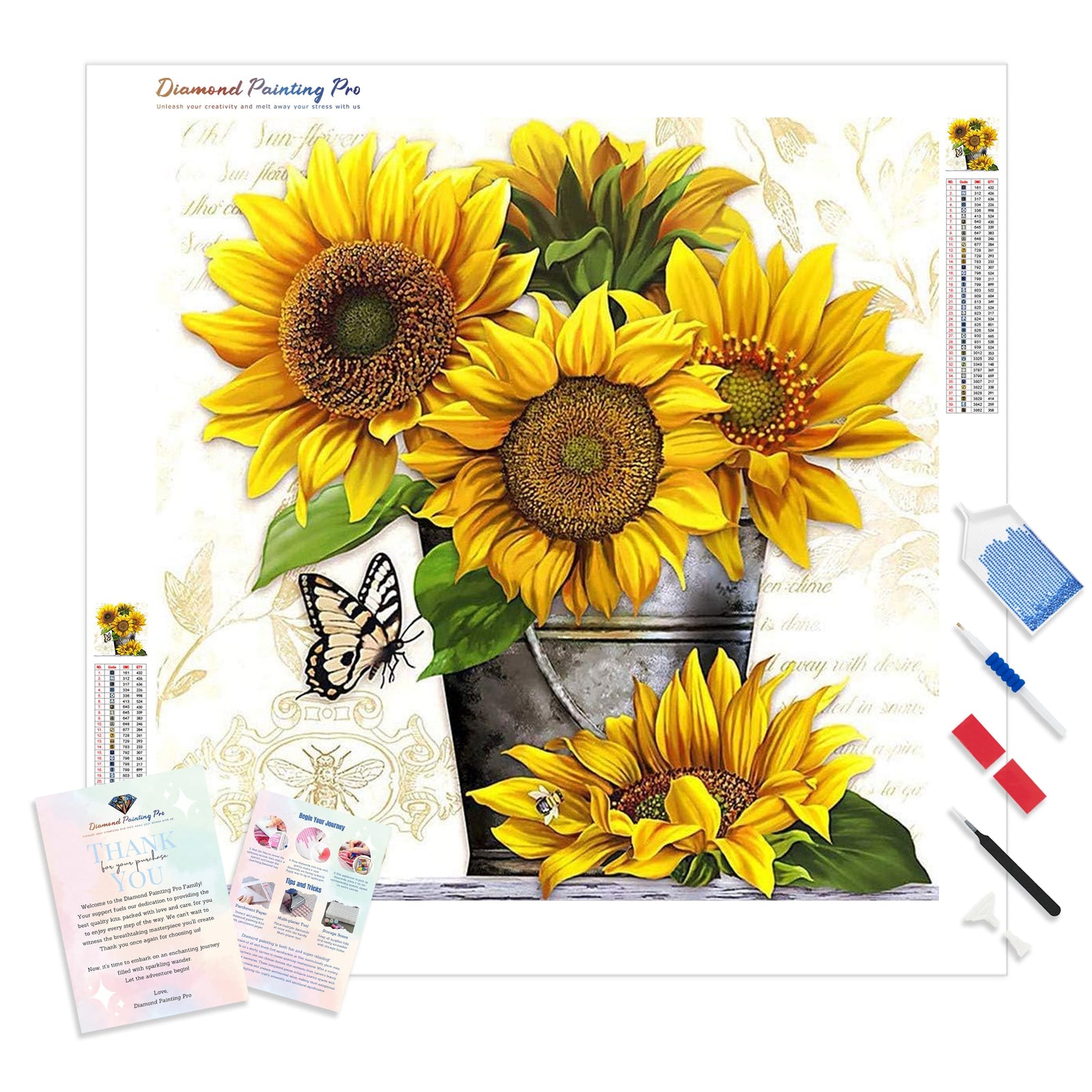 Yellow Sunflowers | Diamond Painting Kit - Full Drill - Square or Round Diamonds with AB Drills Option