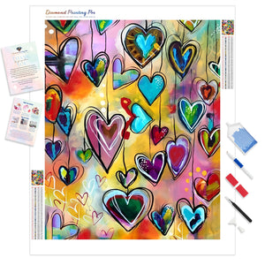 Hanging Hearts | Diamond Painting