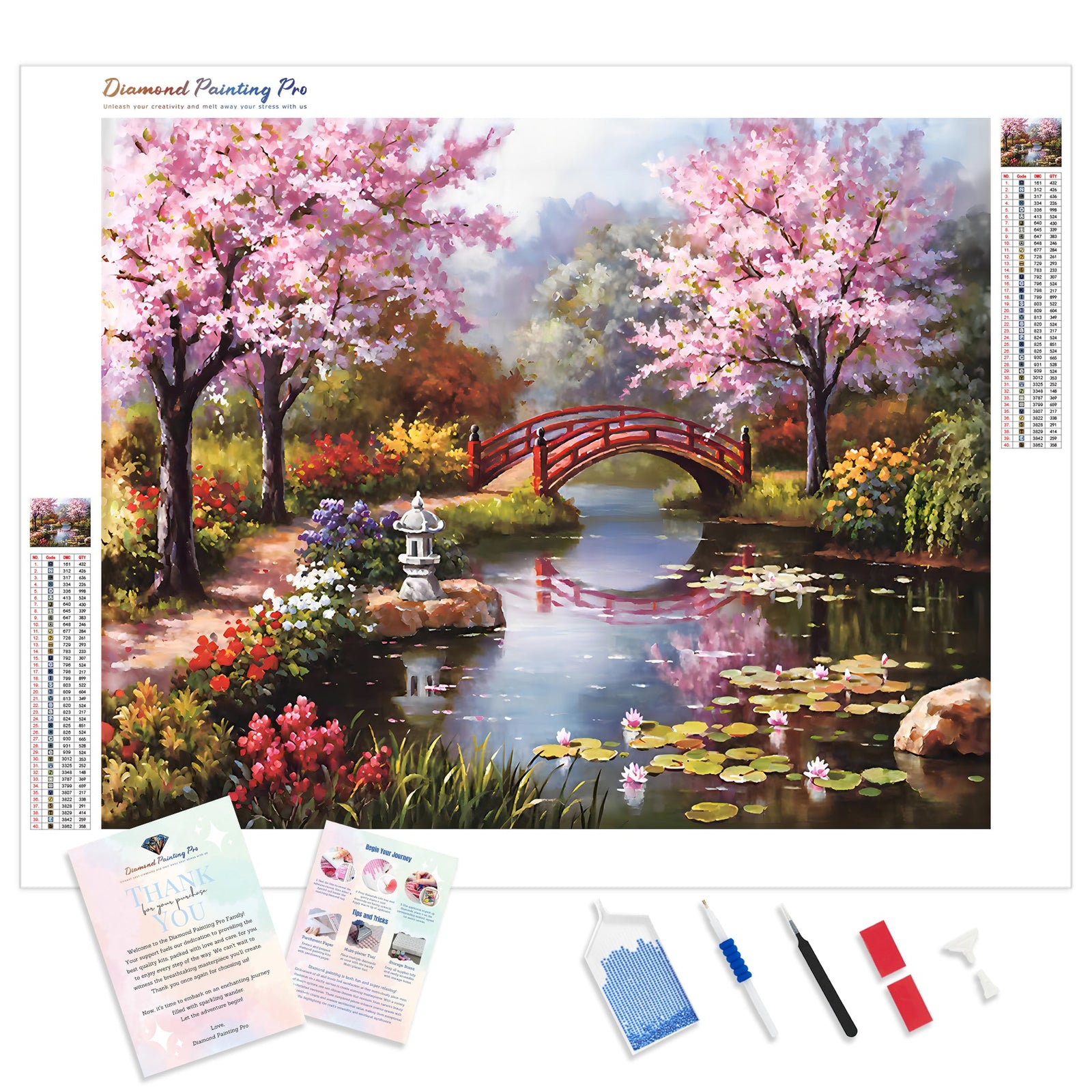 Japanese Garden | Diamond Painting Kit - Full Drill - Square or Round Diamonds with AB Drills Option