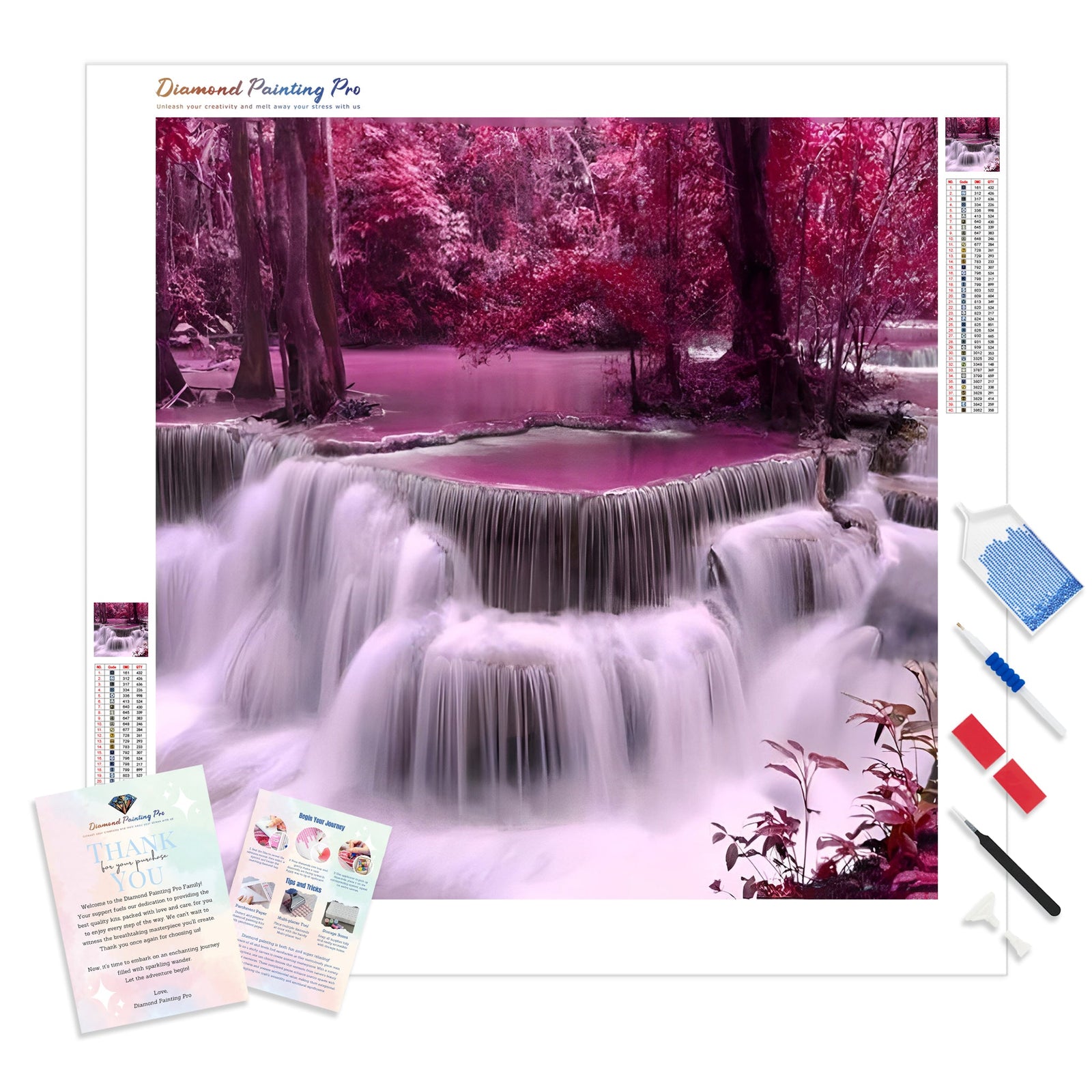 Beautiful Autumn Series Waterfalls | Diamond Painting Kit - Full Drill - Square or Round Diamonds with AB Drills Option