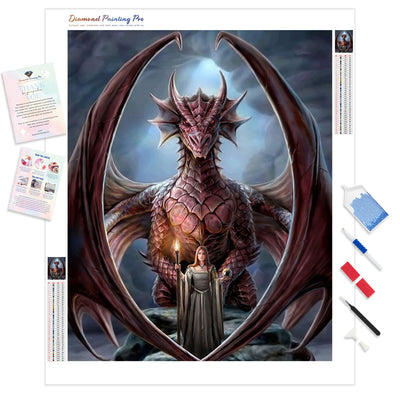 Magic Beauty And Red Dragon | Diamond Painting