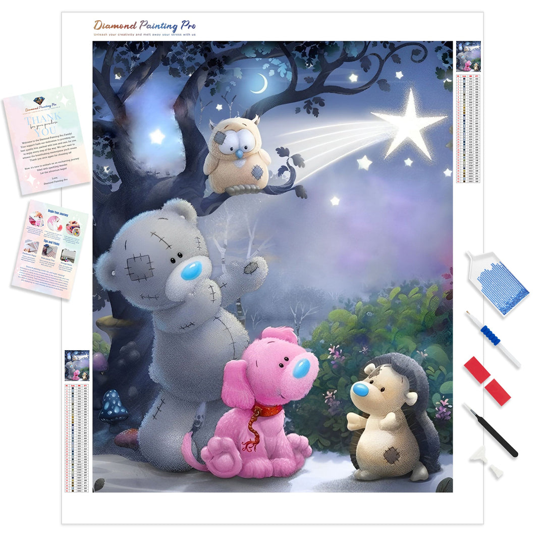 Cartoon Warm Cute Bear Family | Diamond Painting