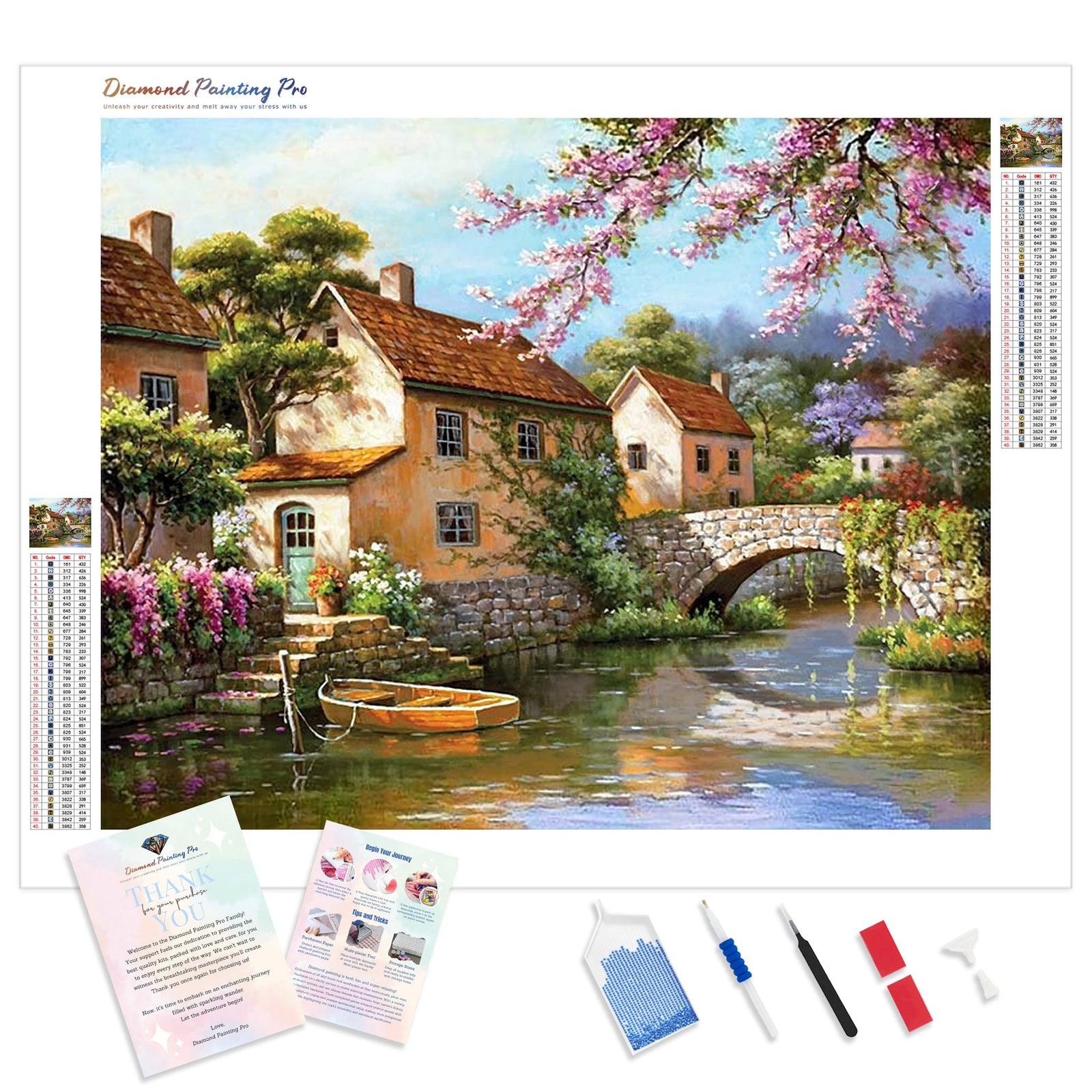 Landscape Cottage | Diamond Painting Kit - Full Drill - Square or Round Diamonds with AB Drills Option