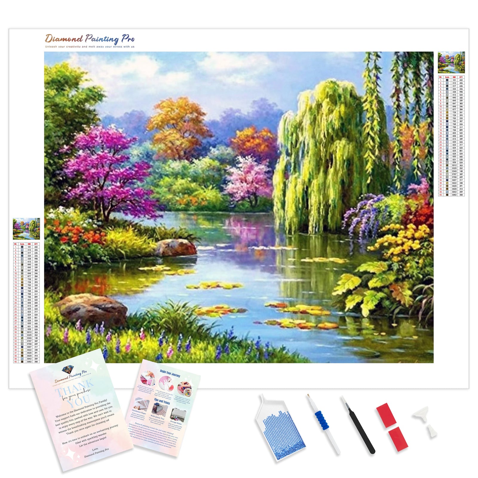 Nature Forest Lake | Diamond Painting Kit - Full Drill - Square or Round Diamonds with AB Drills Option