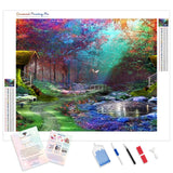 Dream Landscape Nature Forest Cottage | Diamond Painting Kit - Full Drill - Square or Round Diamonds with AB Drills Option