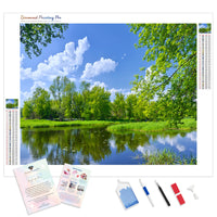Spring Nature Forest Lake | Diamond Painting