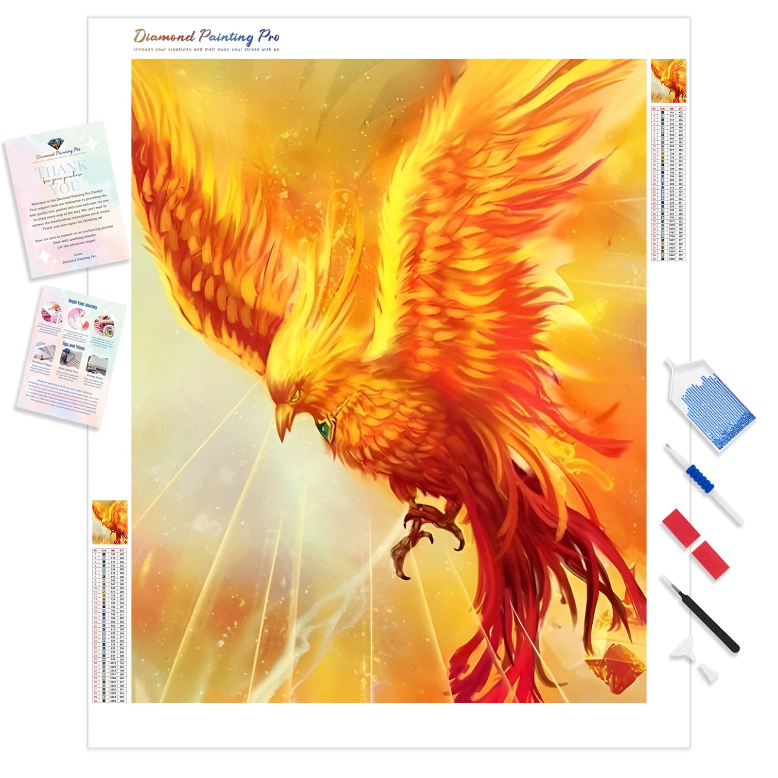 Fantastic Fire Phoenix | Diamond Painting Kit - Full Drill - Square or Round Diamonds with AB Drills Option