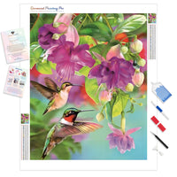 Hummingbird and Flowers | Diamond Painting