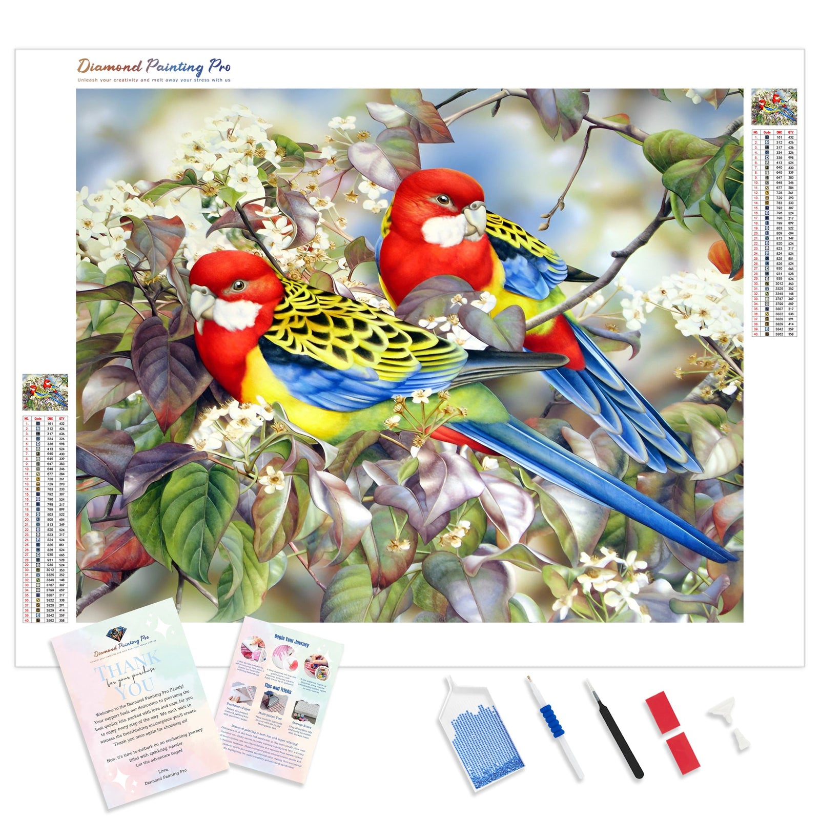 Flowers and Birds | Diamond Painting Kit - Full Drill - Square or Round Diamonds with AB Drills Option