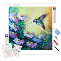 Hummingbird and Daisies | Diamond Painting
