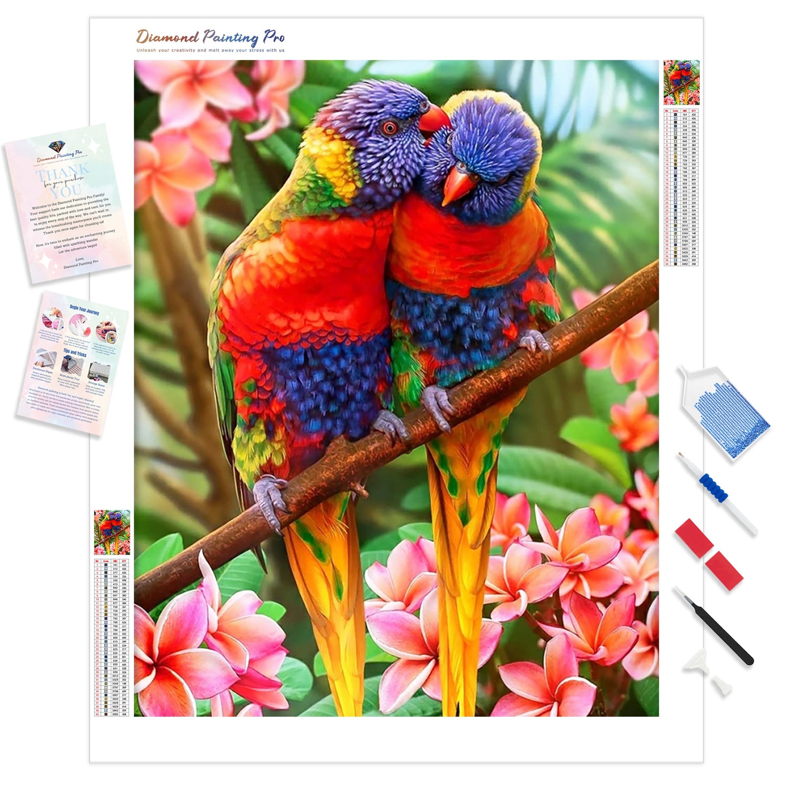 Love Birds | Diamond Painting Kit - Full Drill - Square or Round Diamonds with AB Drills Option