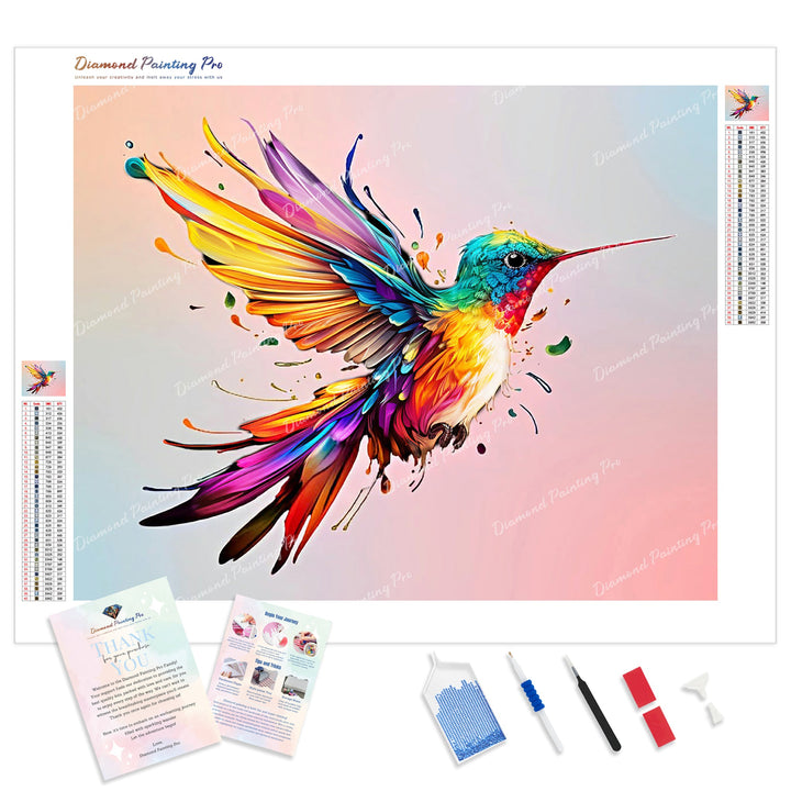 Colorful Abstract Hummingbird | Diamond Painting