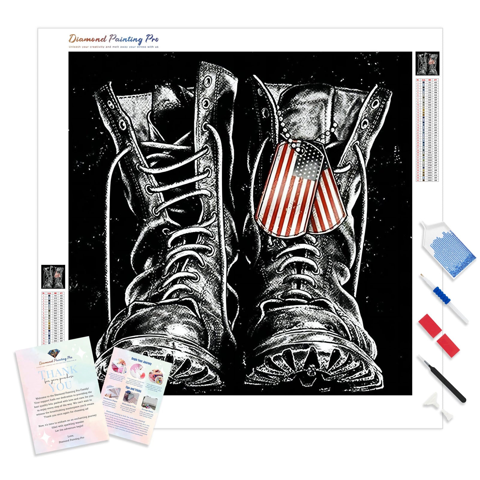 Black Shoes | Diamond Painting Kit - Full Drill - Square or Round Diamonds with AB Drills Option