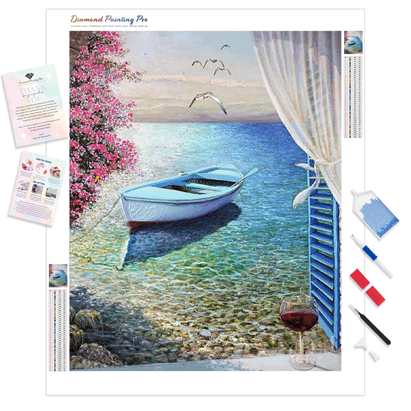 Peaceful Boats | Diamond Painting Kit - Full Drill - Square or Round Diamonds with AB Drills Option