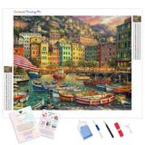 Harbor Boats | Diamond Painting Kit - Full Drill - Square or Round Diamonds with AB Drills Option